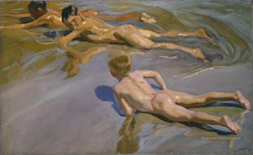Joaquin Sorolla Chicos en la playa impressionnisme Peinture à l'huile